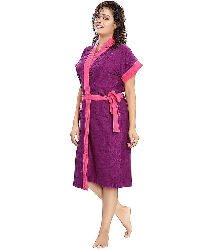 Poorak Pink Free Size Bathrobe ( Pack of 1 ) view 2