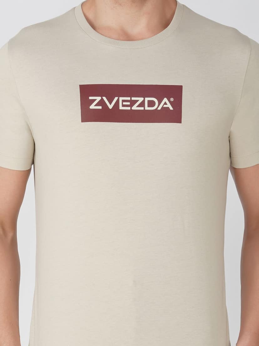 Men’s Branded Lightweight Cotton Round Neck T-Shirt-Grey view 4