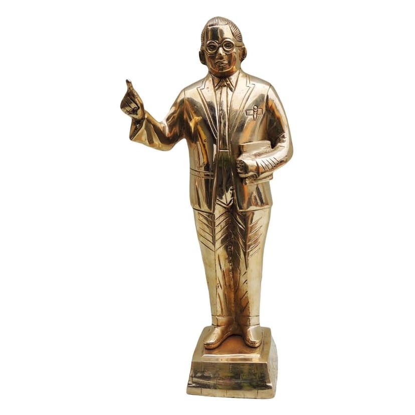 Brass Showpiece Ambedker Standing Statue - Indian Heritage Showpiece, Height : 13 Inch (BSMAS533 B) view 2