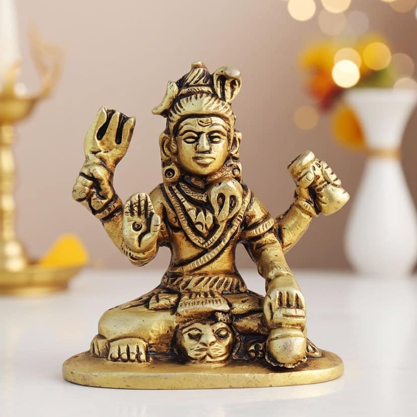 Brass Shiv Ji Idol - Religious Brass Statue, Height : 2.5 Inch (BSMAS1710 C)
