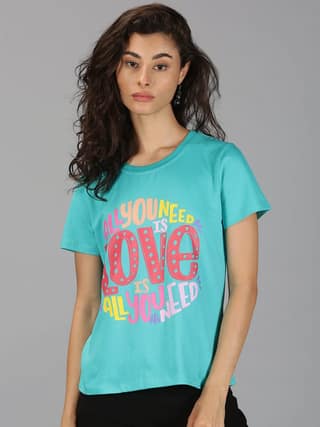 Cotton Green Graphic Casual T-Shirt