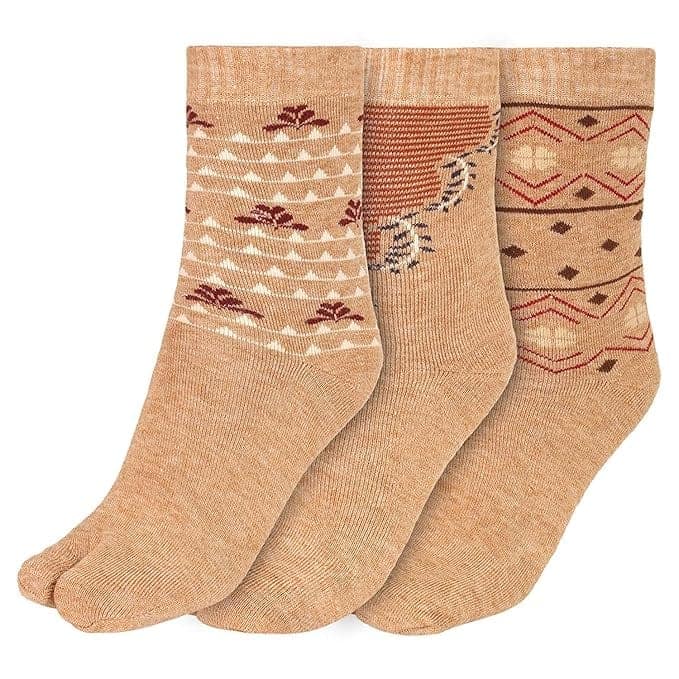 CREATURE Women's Wool Socks, Free Size (Pack Of 3)