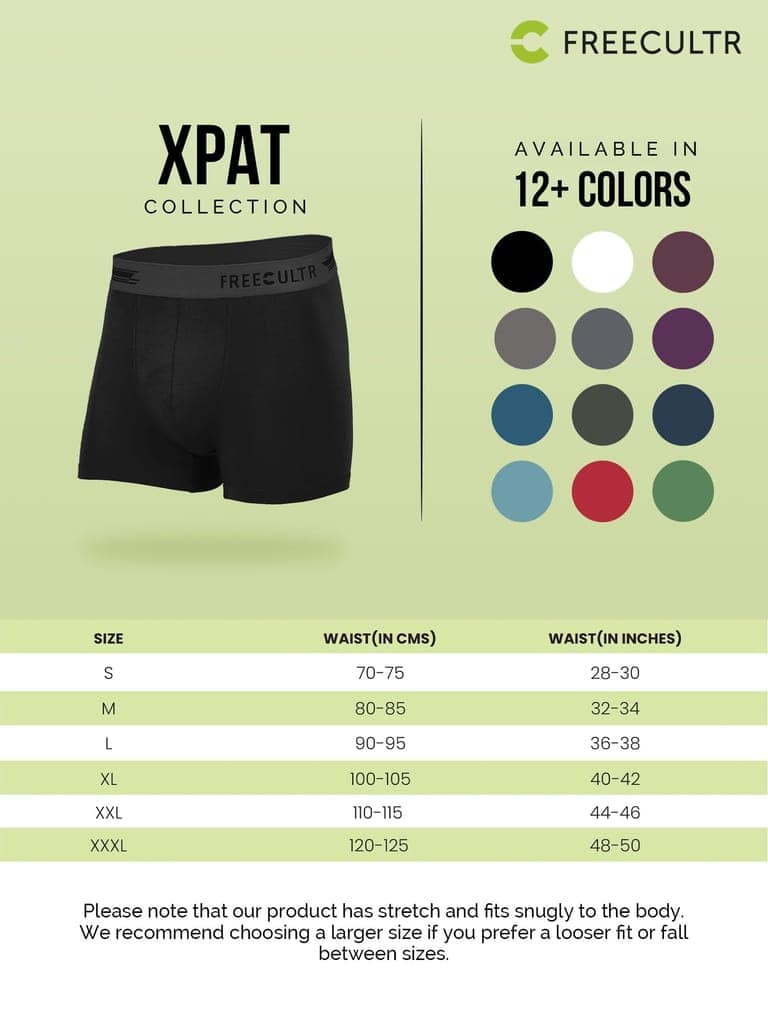 Freecultr Men's Underwear Anti Bacterial Micromodal Airsoft Trunk - Non Itch No Chaffing Sweat Proof - Pack of 2-Pot Black,Midnight Blue view 7