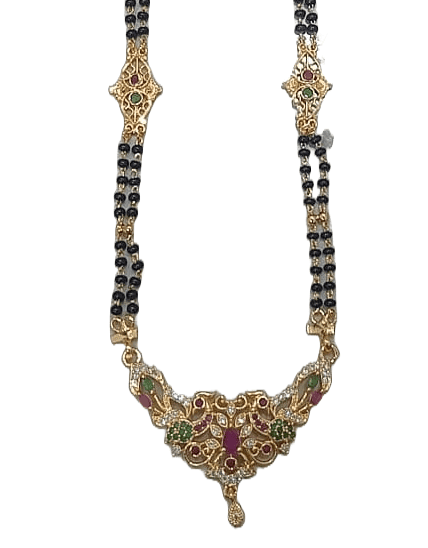 22K Gold Plated Traditional Indian Marathi Mangalsutra Necklace for Women view 2