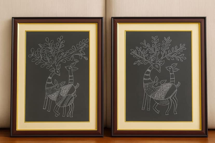 Echoes of Ash – Bastar Tribal Art (Pack of 2) view 2