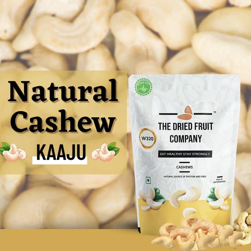 THE DRIED FRUIT COMPANY Cashews Natural Cashew Kaju Kaaju Cashew Nut Unsalted Cashew Whole Cashews In Fresh Dry fruits Nutritious Delicious 250g Pack of 1 view 5