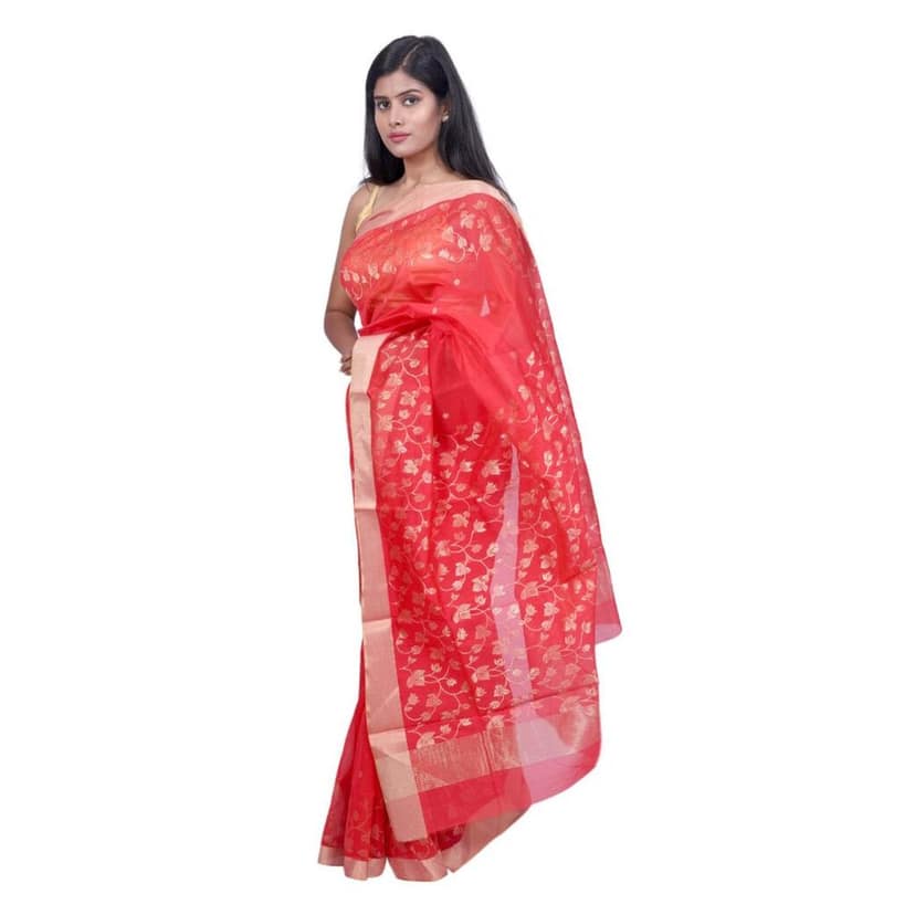 HANDLOOM CHANDERI SAREE- MERCERISED(COTTON+SILK MIX) WITH BLOUSE (SKU - 1SC103041219 SAREE- 71) view 3