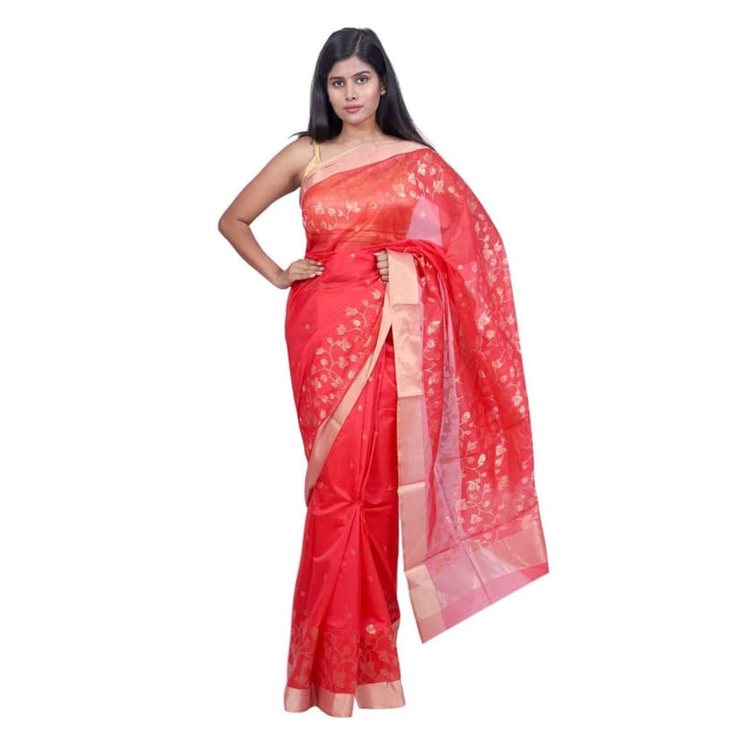 HANDLOOM CHANDERI SAREE- MERCERISED(COTTON+SILK MIX) WITH BLOUSE (SKU - 1SC103041219 SAREE- 71) view 5