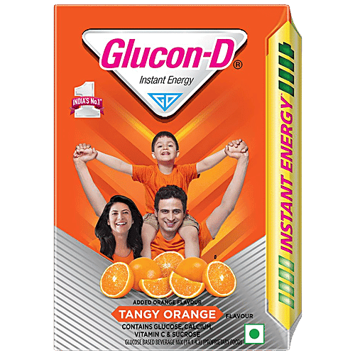 Glucon-D Instant Energy Health Drink - Tangy Orange, 200 g Refill
