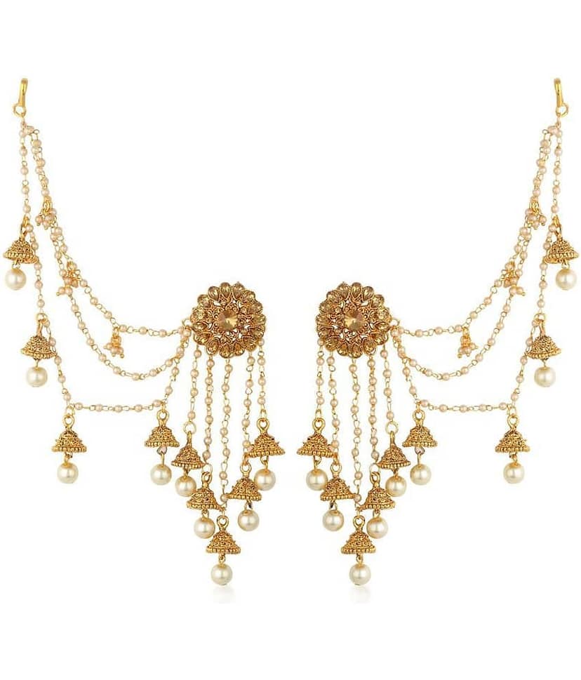 Sukkhi - Golden EarCuff Earrings ( Pack of 1 ) view 2