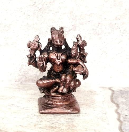 Searchers Paradise - Copper Idols of Lakshmi varahar,2.5 inches, Copper Handmade 60 Grams, Patina Antique Finish, Pack of 1 Piece