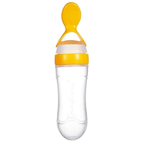 Baby Feeding Bottle with Soft Silicone Spoon Dispenser – Easy Baby Weaning Bottle for Semi-Solid Food