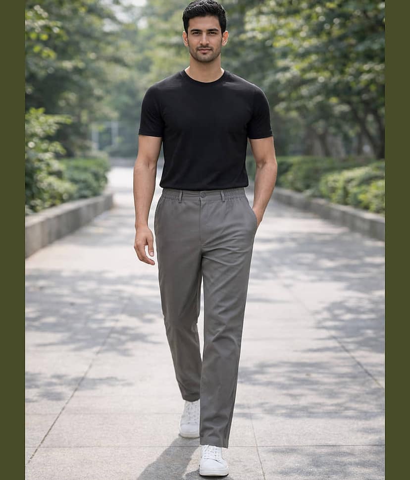 QuaClo Cotton Men Pyjama ( Grey ) view 2