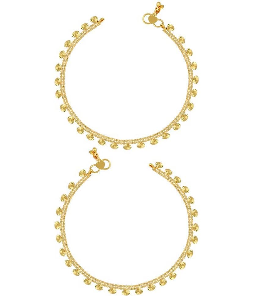 Golden Ethnic Payal Anklet For Girl And Women view 2
