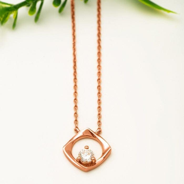 Rose Gold Crystal Window Necklace view 3