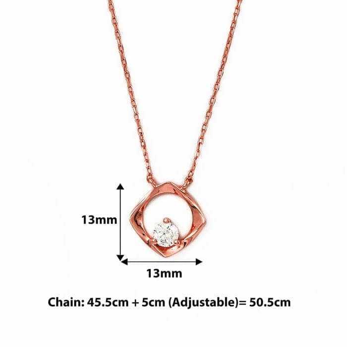 Rose Gold Crystal Window Necklace view 4