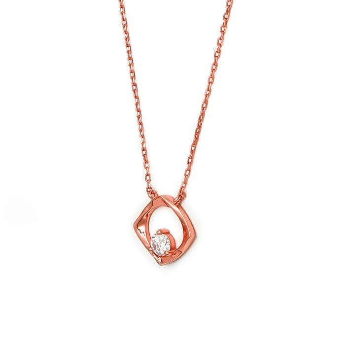 Rose Gold Crystal Window Necklace view 5