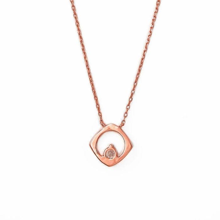 Rose Gold Crystal Window Necklace view 6
