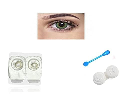 GREEN MD SPARKLE MONTHLY COLOR CONTACT LENS WITH CASE,LENS HOLDER AND 60ML SOLUTION (PACK OF 1 PAIR) view 2
