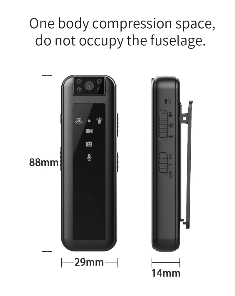 AUSHA Mini Body Worn Camera HD | Infrared Night Vision, 180° Rotatable Lens, Portable Clip Camera | Security, Cycling & Personal Safety view 10