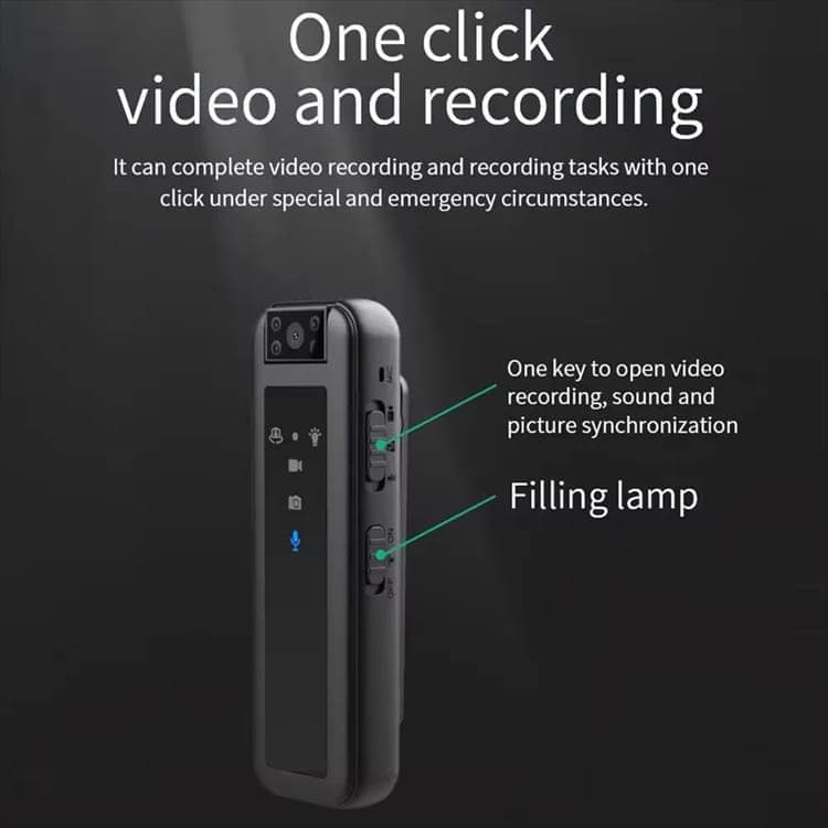 AUSHA Mini Body Worn Camera HD | Infrared Night Vision, 180° Rotatable Lens, Portable Clip Camera | Security, Cycling & Personal Safety view 3