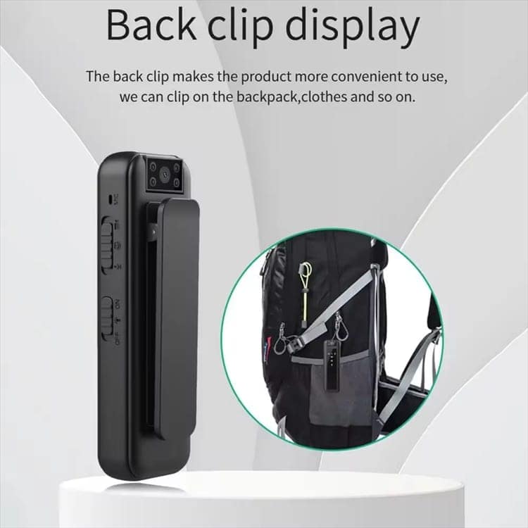 AUSHA Mini Body Worn Camera HD | Infrared Night Vision, 180° Rotatable Lens, Portable Clip Camera | Security, Cycling & Personal Safety view 9