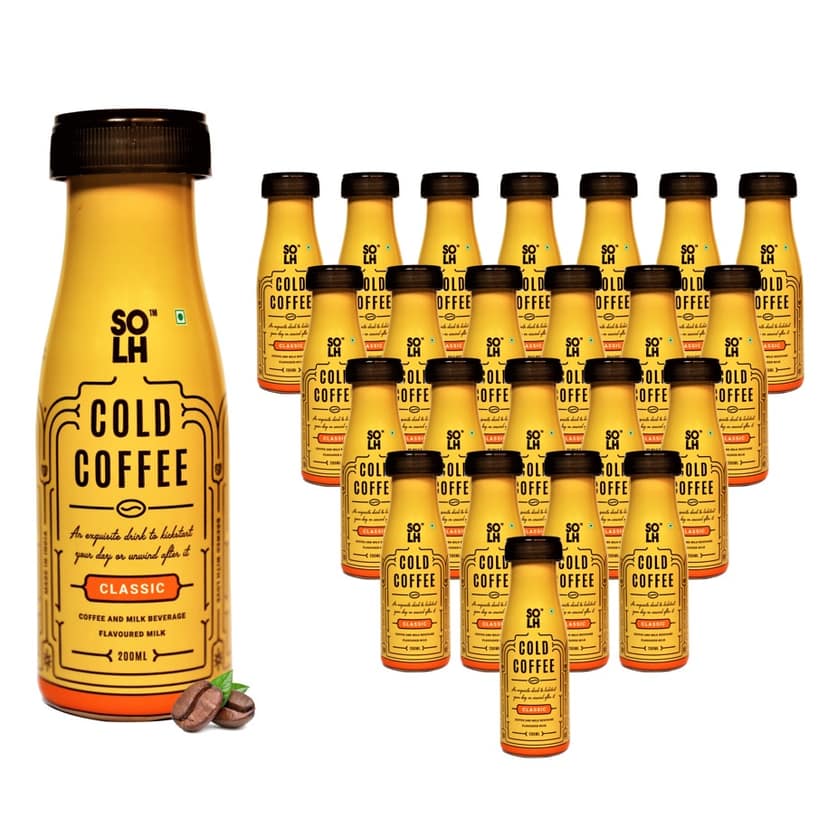 SOLH Classic Cold Coffee Smooth, Creamy & Intense Bottle 200 Ml (Pack of 24)