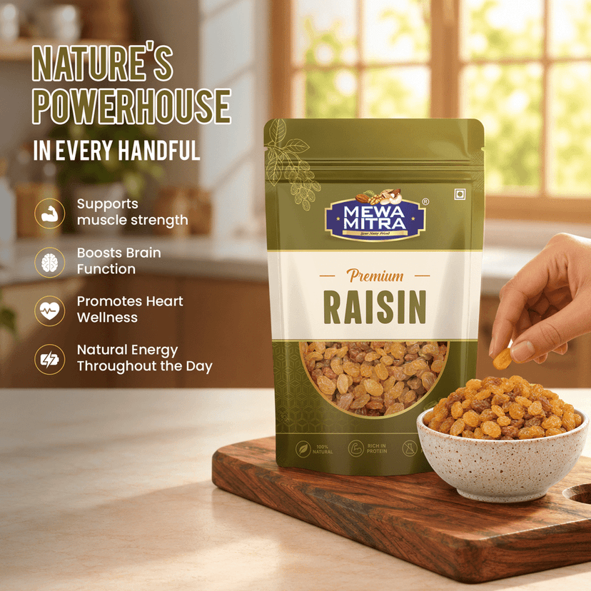 MewaMitra Premium Raisins 250g | Golden Kishmish | Naturally Sweet Dry Fruits view 5