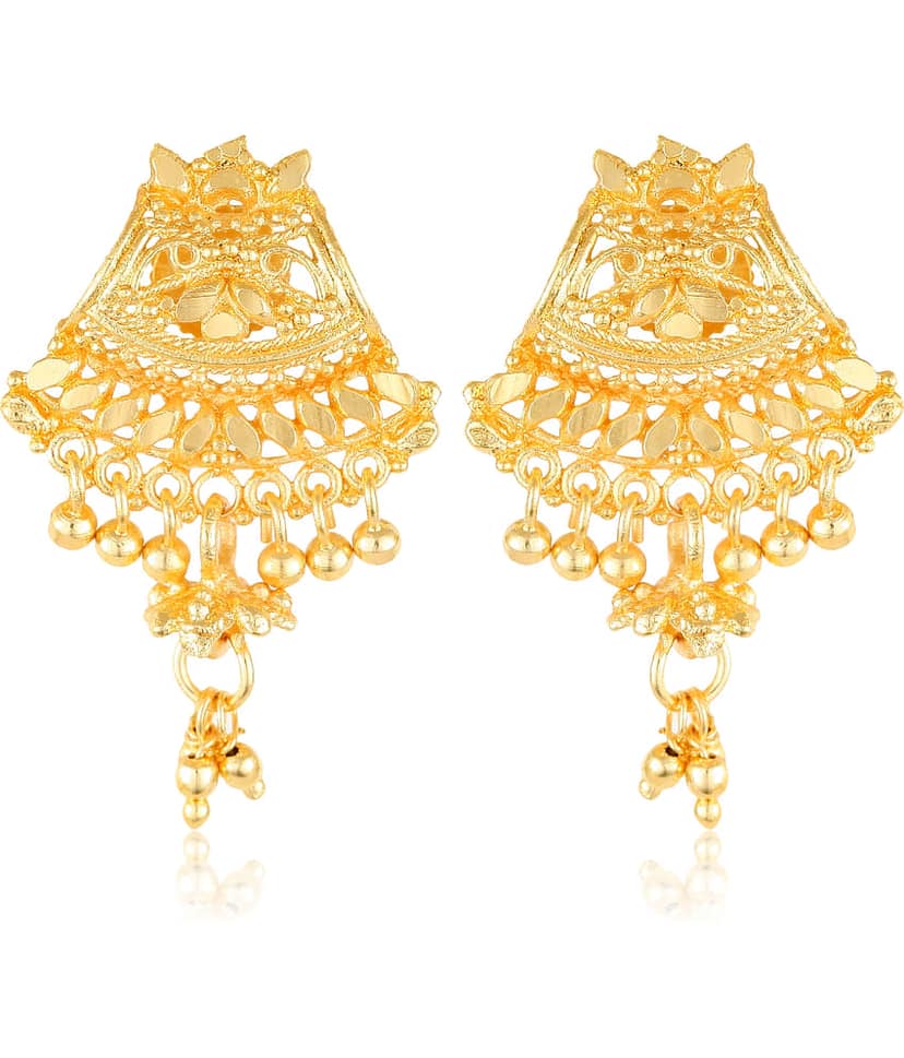 Vighnaharta Traditional wear Gold Plated Screw back alloy dangler studs Earring for Women and Girls [VFJ1636ERG ]