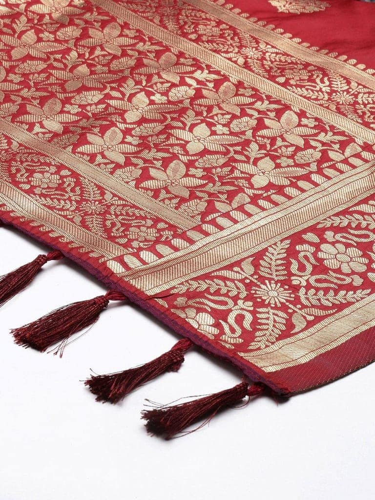 Women's Fancy Woven Banarasi Silk Dupatta view 3