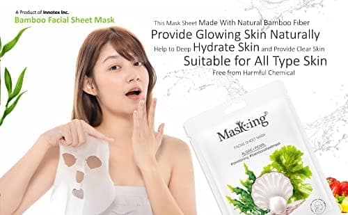 MasKing Bamboo Facial Sheet Mask of Neem, Tulsi & Turmeric for Skin Oil Control Ideal for Women & Men, 20ml each (Pack of 2) view 9