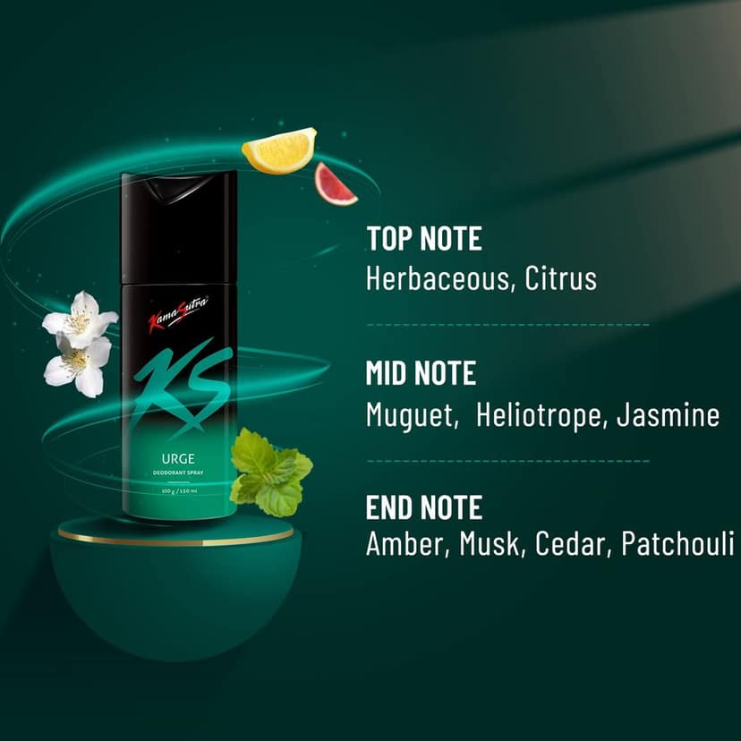 Kama Sutra Urge Deodorant for Men, 150ml view 5