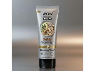 WOW Skin Science Men Detan Face Wash, for Oily Skin with Korean Ginseng & Kojic Acid, Helps Remove Tan, Reduce Dark Spots & Brighten Skin -150ml
