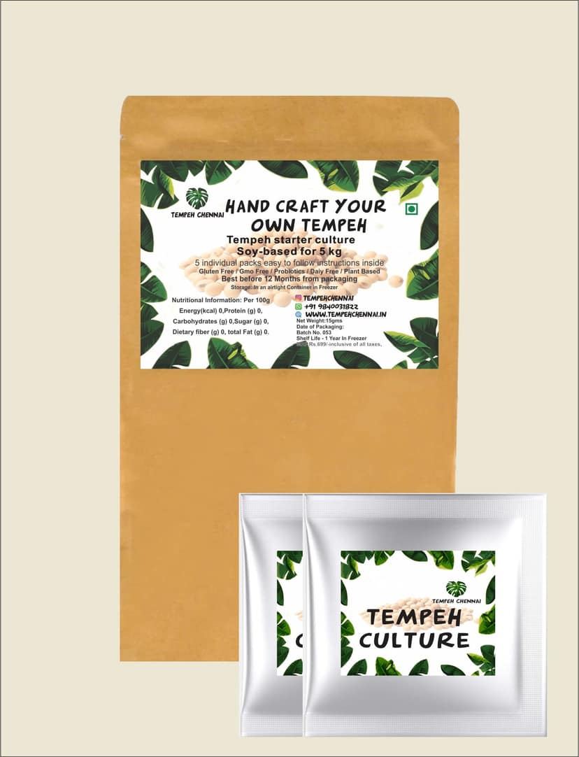 TempehChennai / Tempe Starter Culture 10 gm From Makers Of Tempeh Makes Soy Tempeh, 5 Kg