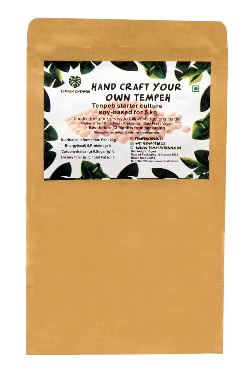 TempehChennai / Tempe Starter Culture 10 gm From Makers Of Tempeh Makes Soy Tempeh, 5 Kg view 2