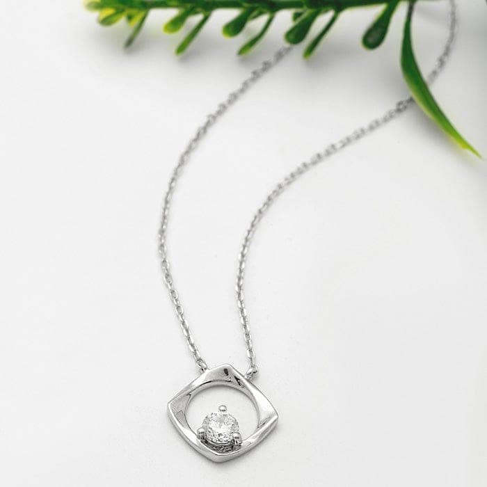 Silver Crystal Window Necklace view 3