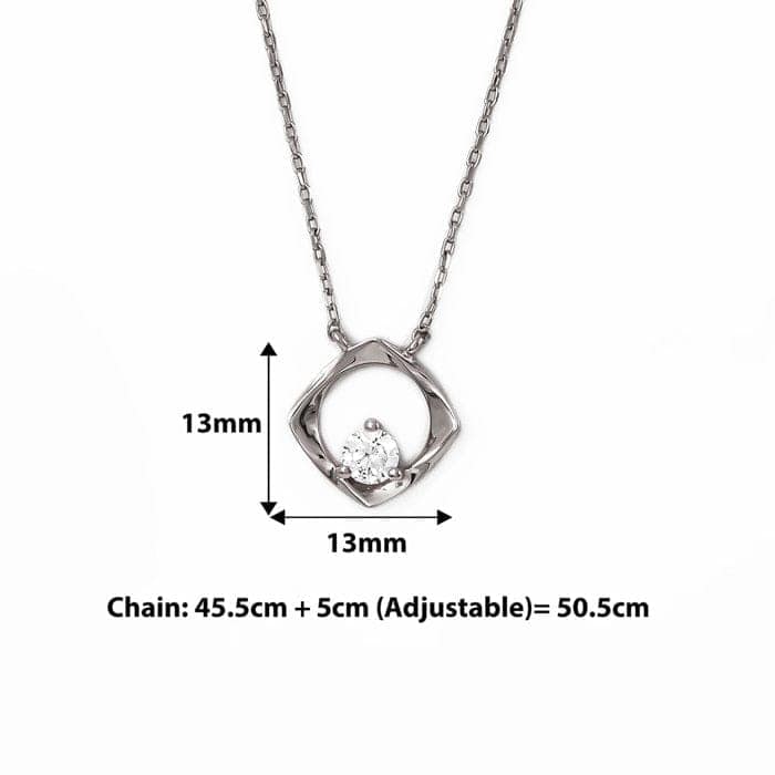 Silver Crystal Window Necklace view 4