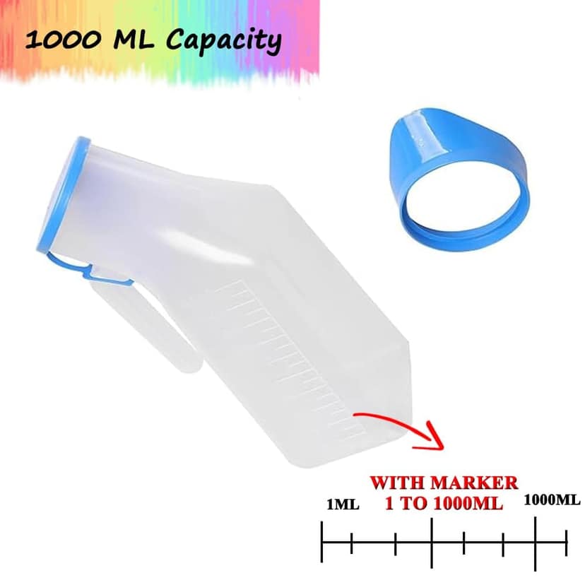 Dhasara's Unisex Polypropylene Autoclavable Urinal - 1000 ML Capacity | Durable, Reusable & Sterilizable | Ideal for Home, Hospital, and Travel Use | Spill-Proof Design for Men & Women.(Pack of 1) view 2