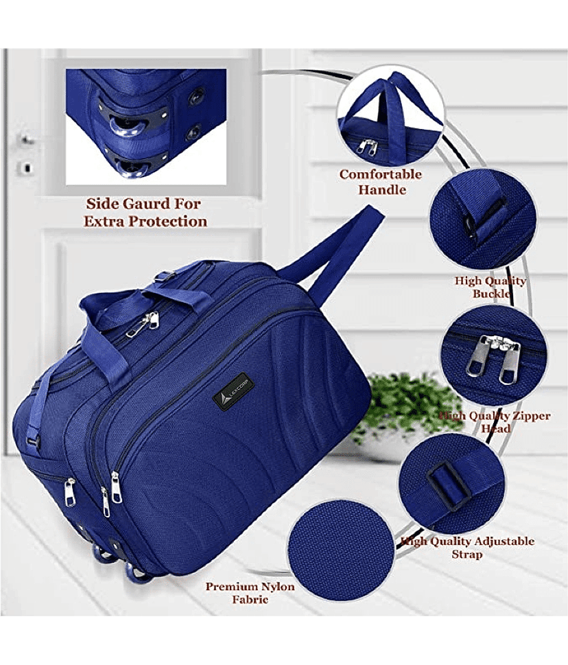 LEXCORP 55 Ltrs Blue Polyester Duffle Bag view 2