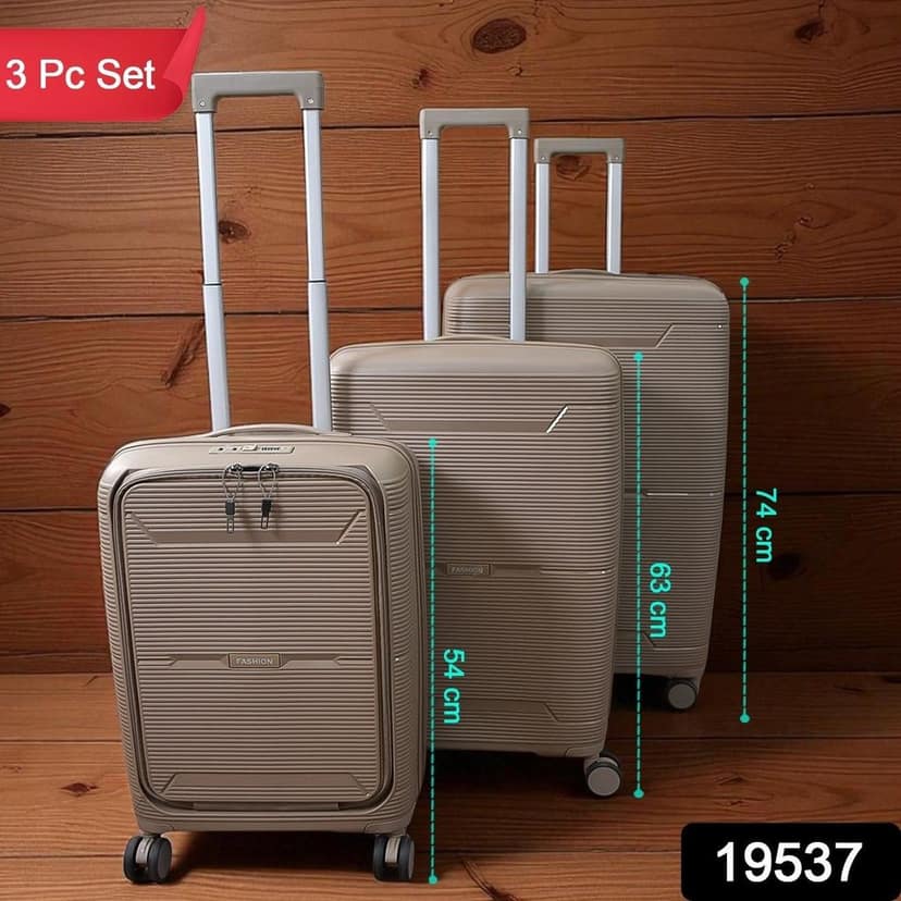 Hard-Shell Trolley Luggage Bag (Set of 3-pice / Mix Color) view 2