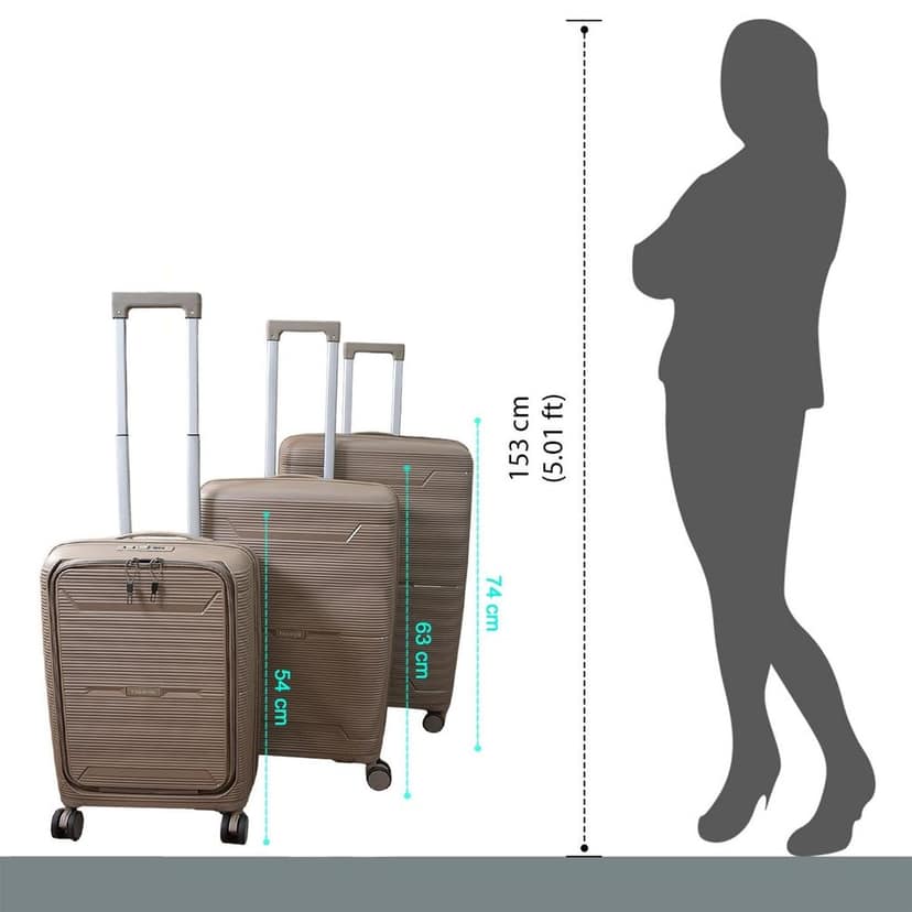 Hard-Shell Trolley Luggage Bag (Set of 3-pice / Mix Color) view 6
