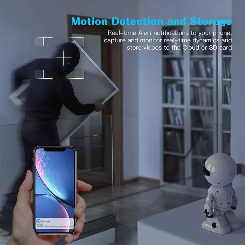 AUSHA WiFi CCTV Robot Camera | 1080p HD Smart Home Security with 360° View & Auto Tracking view 10