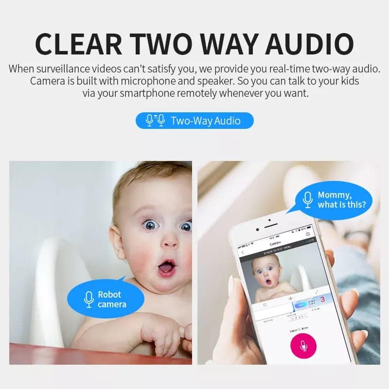AUSHA WiFi CCTV Robot Camera | 1080p HD Smart Home Security with 360° View & Auto Tracking view 6