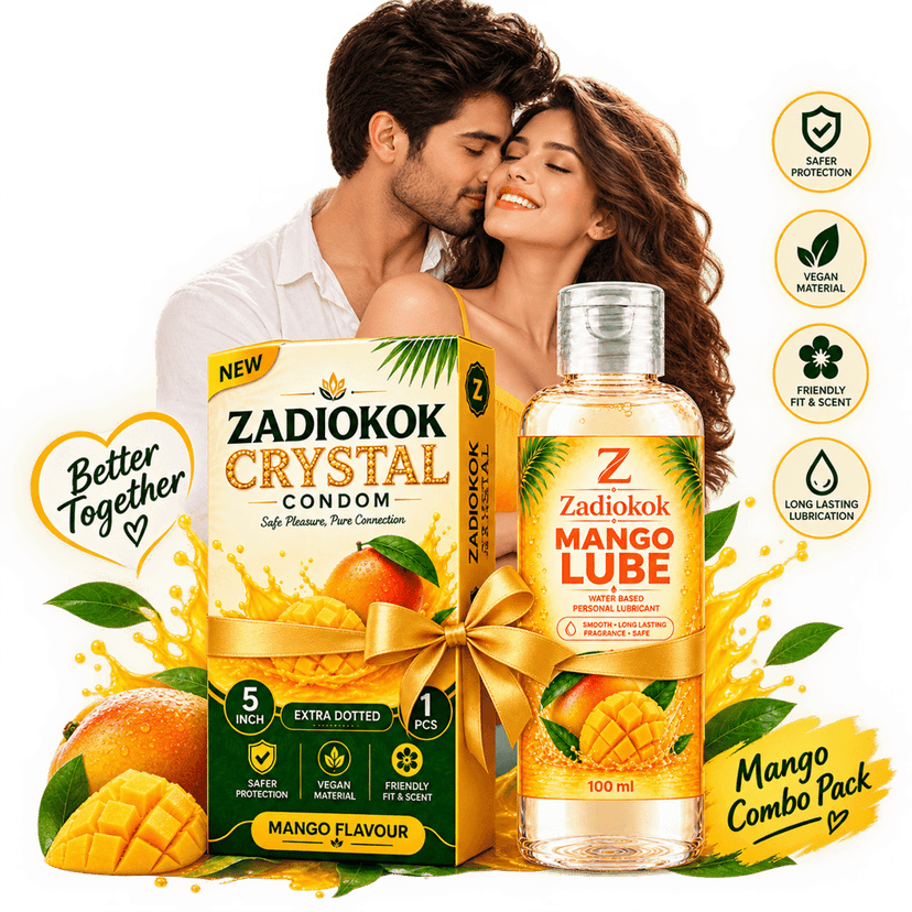 ZADIOKOK 5 Inch Extra Dotted Crystal Condom Reusable Condom with 100 ml Mango Lube Combo view 3