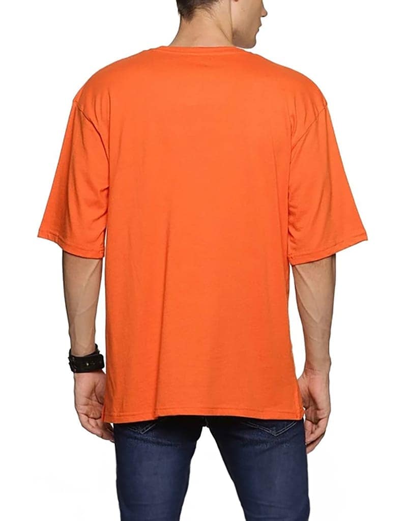 SCOTT FINCHER Men's THE BLACK Stay in a Calm Way I Am the Best Printed Half Sleeve Round Neck T-Shirt : AA(ARN)ORANGE_01 view 3