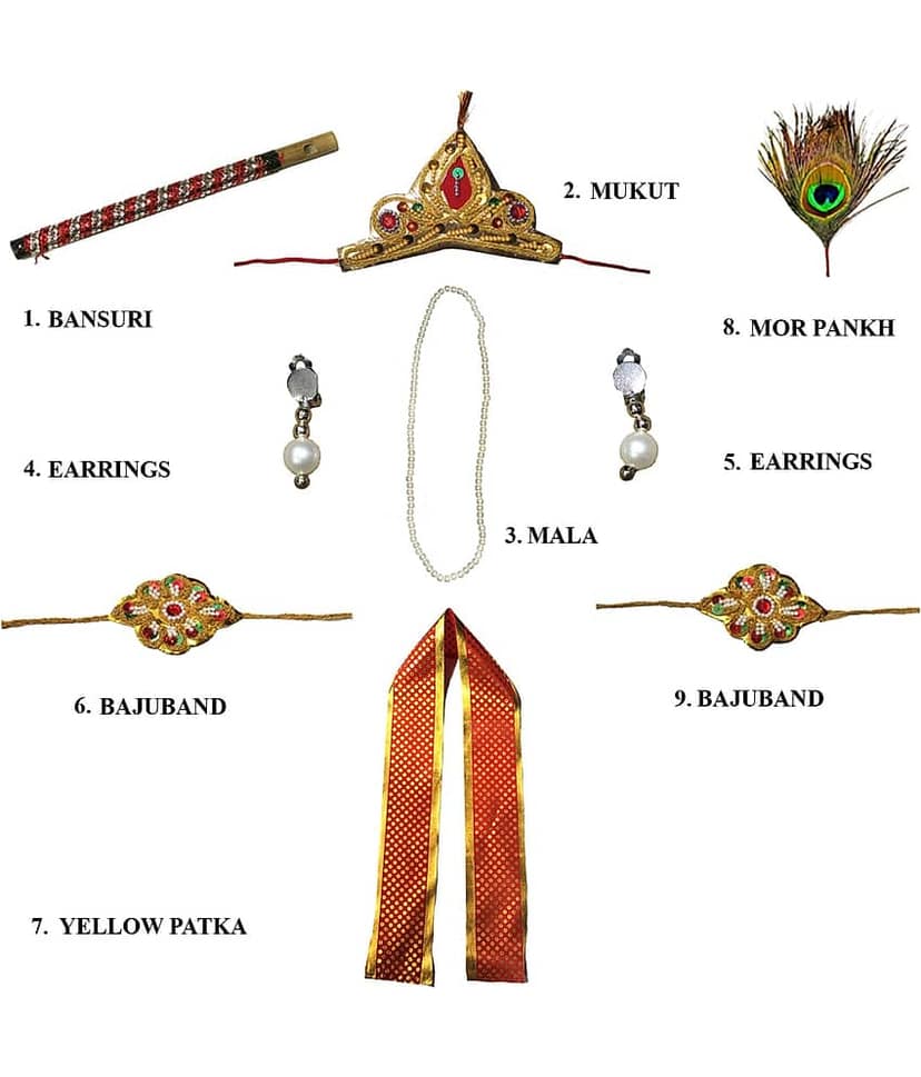 Kaku Fancy Dresses Krishna Costume for Kids | Kids Krishna Dress for Janmashtami/Kanha/Krishnaleela/Mythological Character Krishna Fancy Dress Costume for Boys/Girls - Yellow (2-3 Years) view 2
