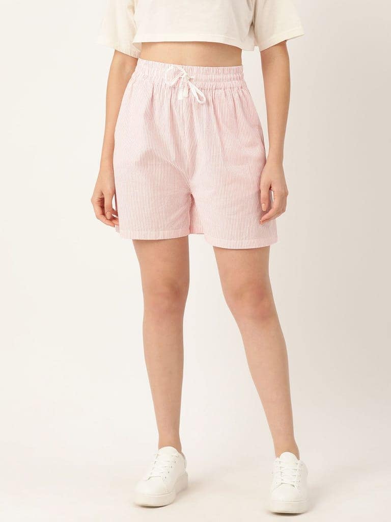 Women Striped Regular Shorts view 2