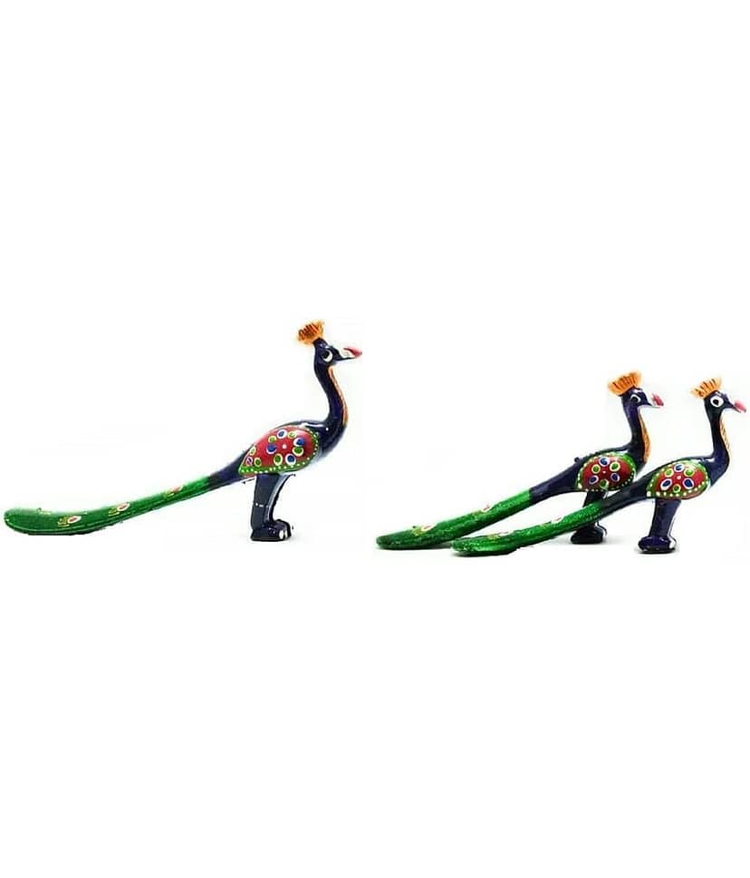 AFTERSTITCH peacock idol set of 3 Showpiece statue for home office decor 9.5 cm (Pack of 3) view 2