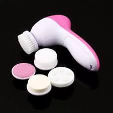 5-in-1 Electric Facial Cleansing Brush Massager, Pink view 3