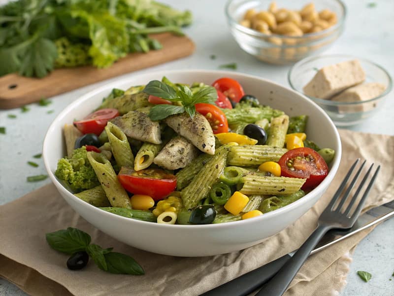 Chicken pesto pasta salad